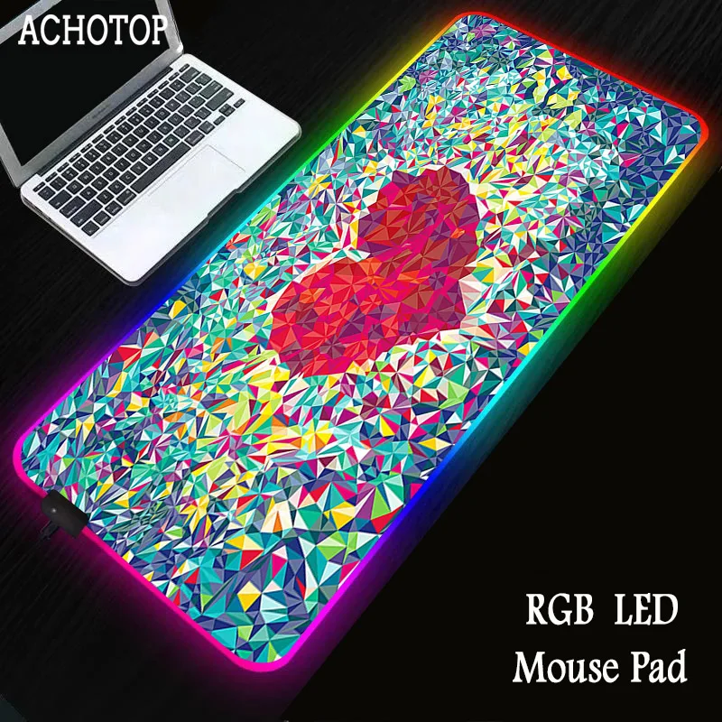 

Love Heart LED Gaming RGB Gamer Large Mousepad Lighting USB Keyboard Colorful Desk Pad Mice Mat for PC Laptop Desktop