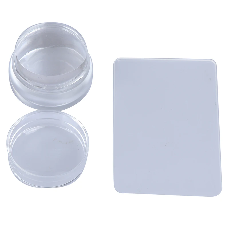 Silicone Jelly Nail Stamp Stamping Nail Tools Nail Art Plates Stamper Scraper Set Matte Nail Art Stamper Scraper With Cap