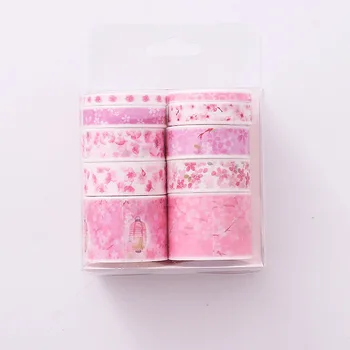 

10 pcs/box Cherry Sakura Washi Tape Set Decoration Sticker Scrapbooking Diary Adhesive Masking Tape stationery school supply