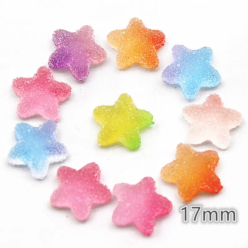 10 шт. искусственные конфеты кабошоны из смолы градиент форма звезды имитация