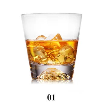 

Set of 2-250ml/350ml creative Mount Fuji shaped Whisky glass cups high quality party bar pub wine glass mugs GLA-07