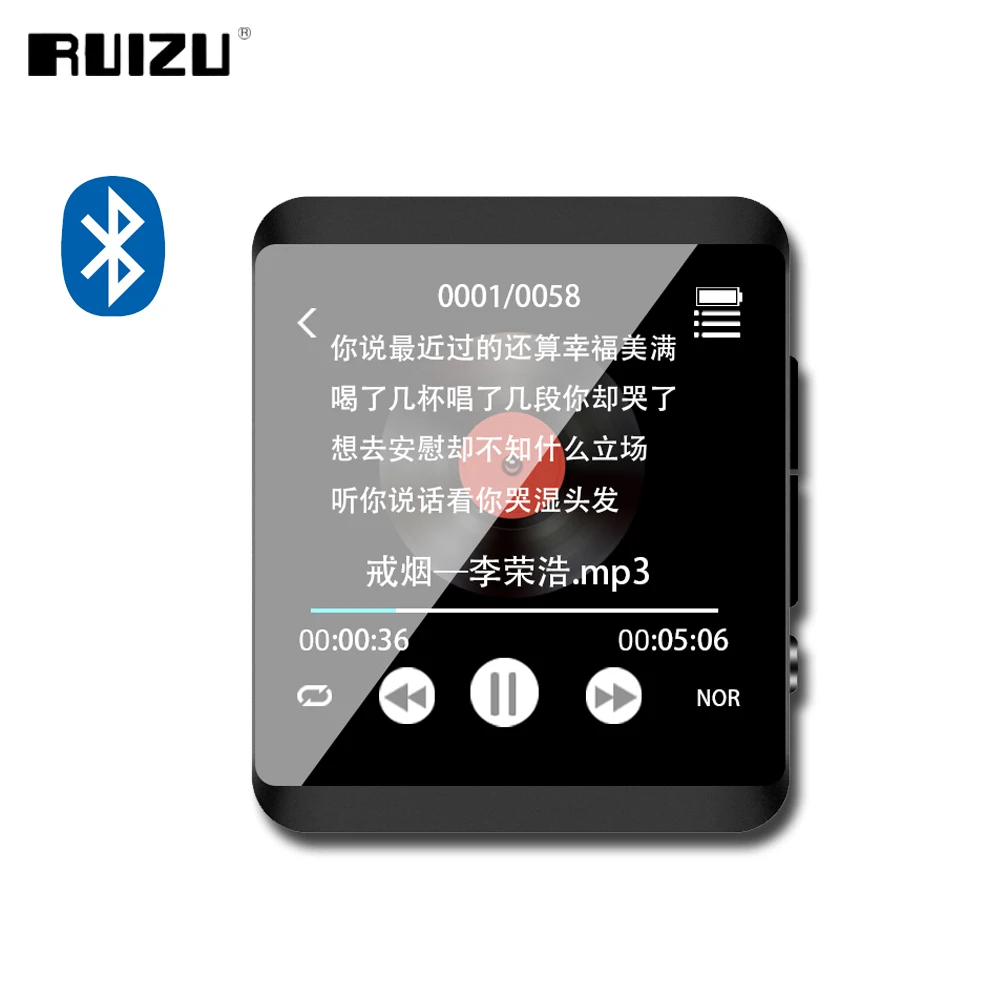 Оригинальный MP3 плеер Ruizu M5 8 ГБ/16 ГБ с клипсой Bluetooth полносенсорный экран