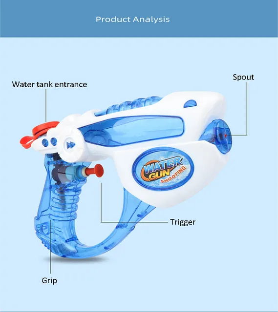 Water Gun Outdoor Beach Toys Kids Summer Beach Water Gun Seaside Natatorium Square Drifting Water Pistol Squirt Toys 5