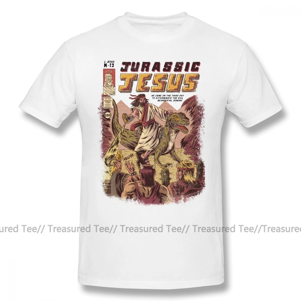 Футболка Jesus JURASSIC, футболка Jesus, Теплый черный пуловер, футболка, мужская, XXL, повседневная, хлопковая, уличная, длинная, футболки - Цвет: White
