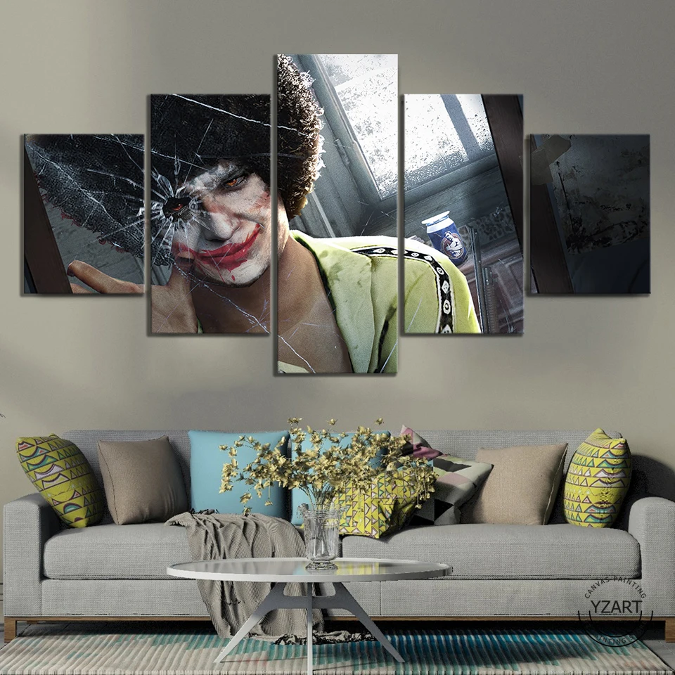 5Pcs Pubg Joker Gambar Oil Painting Dinding Seni Playerunknowns Medan Pertempuran Poster Dinding HD Gambar Untuk Living Room Dekorasi Painting Calligraphy AliExpress