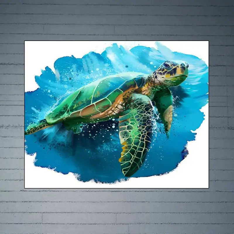 

Sea Turtle Frameless DIY Digital Oil Painting By Numbers Canvas Modern Wall Art