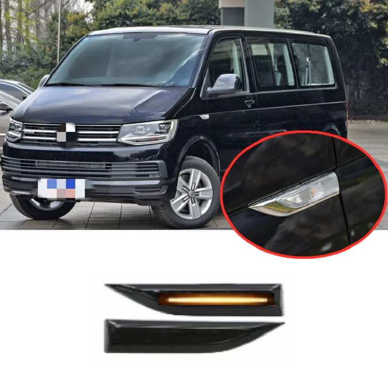 Подходит для VW Volkswagen T6 Transporter Multivan MK VI SG SF Smoke черный Динамический светодиодный