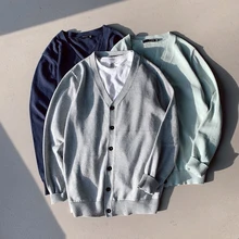 Autumn Cardigan Men Fashion Solid Color Casual V-neck Knit Sweater Jacket Men Sweter Lothes Loose Long Sleeve Sweater Coat Male Autumn Cardigan Men Fashion Solid Color Casual V-neck Knit Sweater Jacket Men Sweter Lothes Loose Long Sleeve Sweater Coat Male