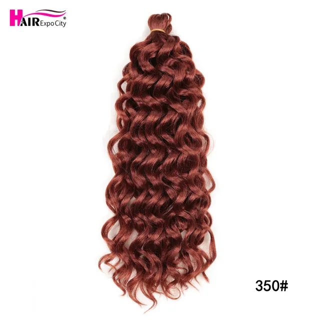 18-24 Inch Ocean Wave Crochet Braid Hair Hawaii Afro Curls Natural Synthetic Braiding Hair Extensions Pink 613 Hair Expo City #350
