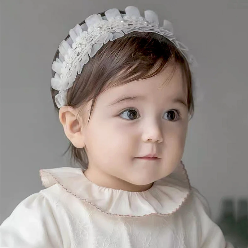 Ins Baby Headband Lace Girls Nylon Hair Accessories For Children Princess Head Wrap Infant Cute Headbands Newborn Photo Props | Детская