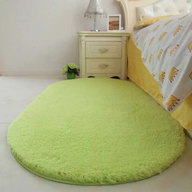 Овальная форма фойе ягненок ковер на диван ковер напольный коврик йога спорт прикроватный коврик спальня коврики матрас - Цвет: apple green