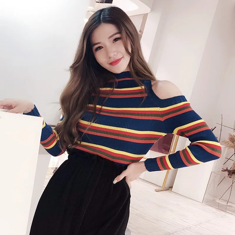 Women Sweater Winter Sexy off-shoulder Sweater Female Knitted Women Sweater Pullover Female Tricot Jersey Jumper Pull Femme