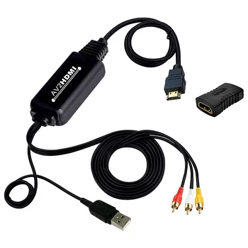 

RCA Cable to HDMI Converter,AV to HDMI Cable Output with HDMI Connector Female,1080P Supports TV Stick,Roku,PC,DVD Etc