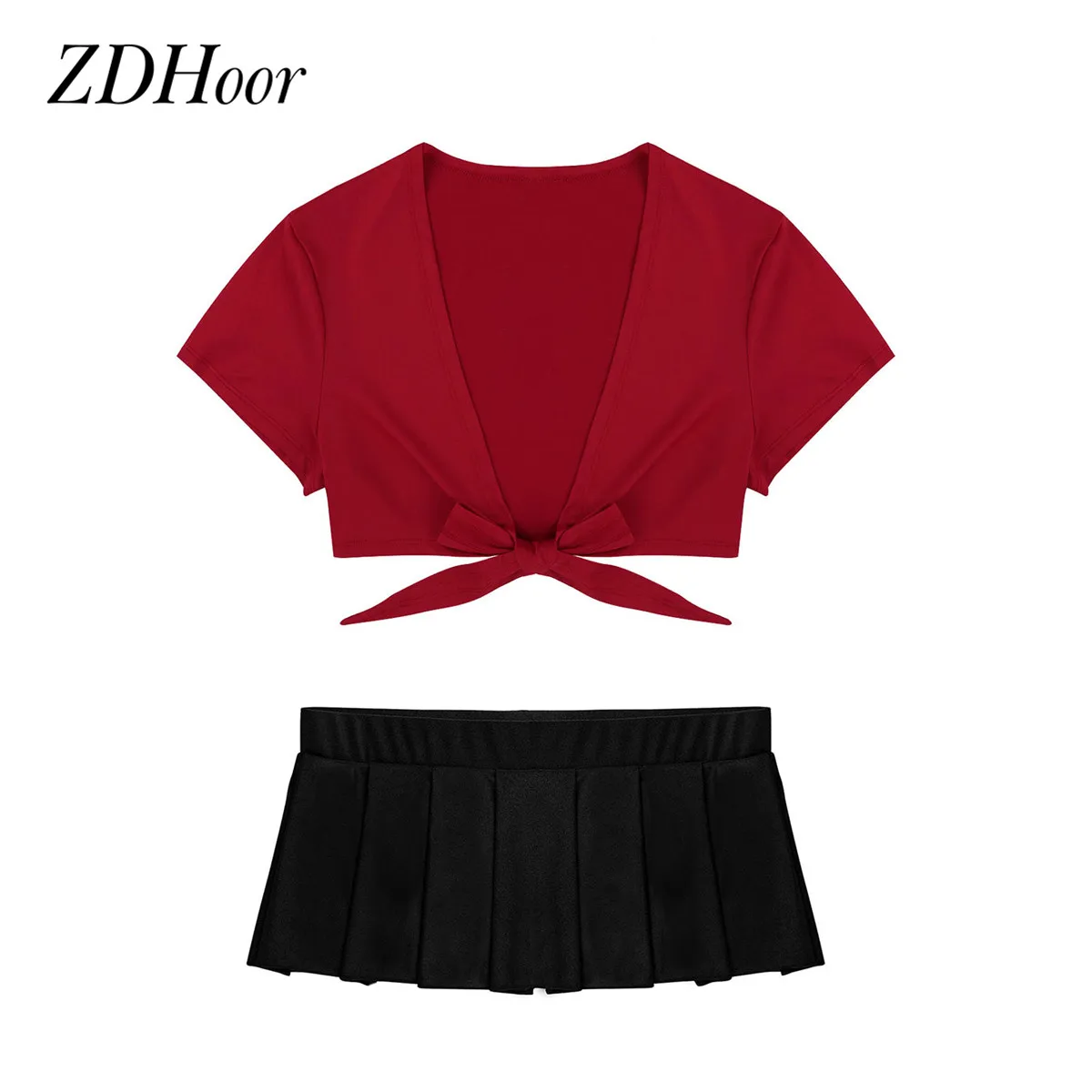 Женский костюм школьницы наряд короткий рукав открытая спереди болеро