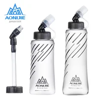 AONIJIE Weiche Glaskolben Faltbare 250ml 420ml Wasser Flasche Trink Wasser Blase für Lauf Marathon Radfahren Trail Wandern Camp