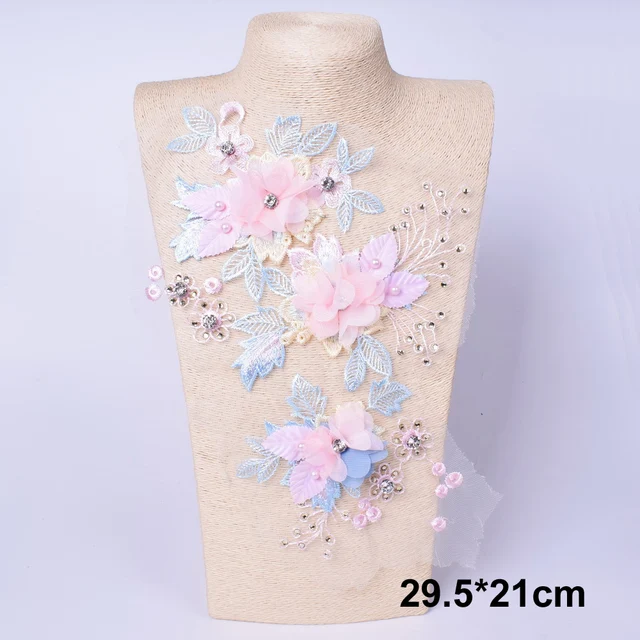 Embroidery Flower Patch Applique For Evening Dress Diy ClothingCostumes Decoration Sew On Accessories Patches Scrapbooking 2