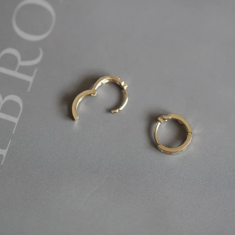 925 Sterling Silver Simple Inlaid Crystal Round Earrings Women Classic Temperament Goddess Jewelry Accessories Gift