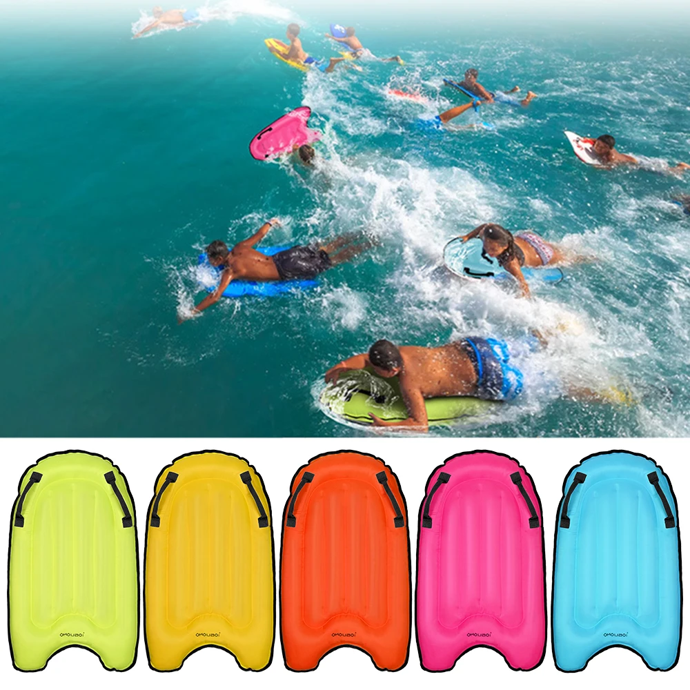 

Surfing Body Board Inflatable Air Mattress Pool Float Kids Adults Beach Surfboard Buoy Board Swimming Floating Mat with Handles