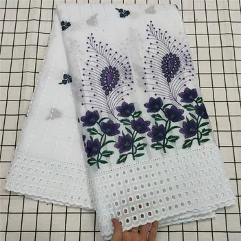 

5 yard Swiss lace fabric 2020 latest Dry lace embroidery African 100% cotton fabrics Swiss voile lace popular Dubai style 1L9171