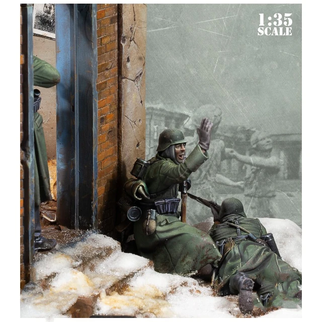 1/35 Resin Model Figure GK,World War II military theme (Three people with scenes) Unassembled and unpainted kit 5