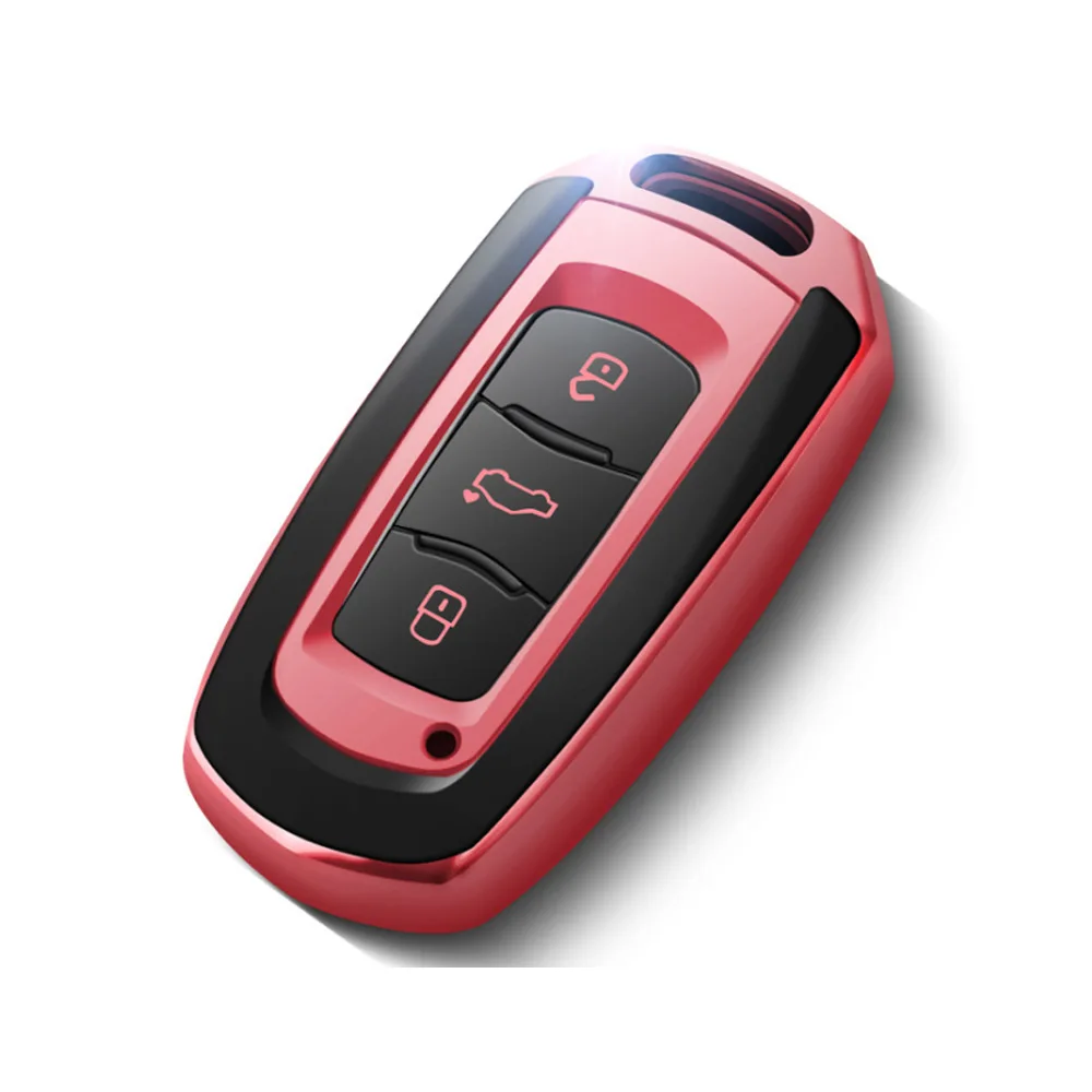 Pink Чехол для ключей из ТПУ для Geely emgrand EC7 EC718 EC715 Global Hawk GX7, чехол для пульта дистанционного управления, чехол для кожи, защитный чехол для куртки - Название цвета: Pink