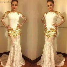 Арабское кружевное вечернее платье Русалочки с круглым вырезом, длинное вечернее платье для выпускного вечера, вечерние платья на заказ, большие размеры