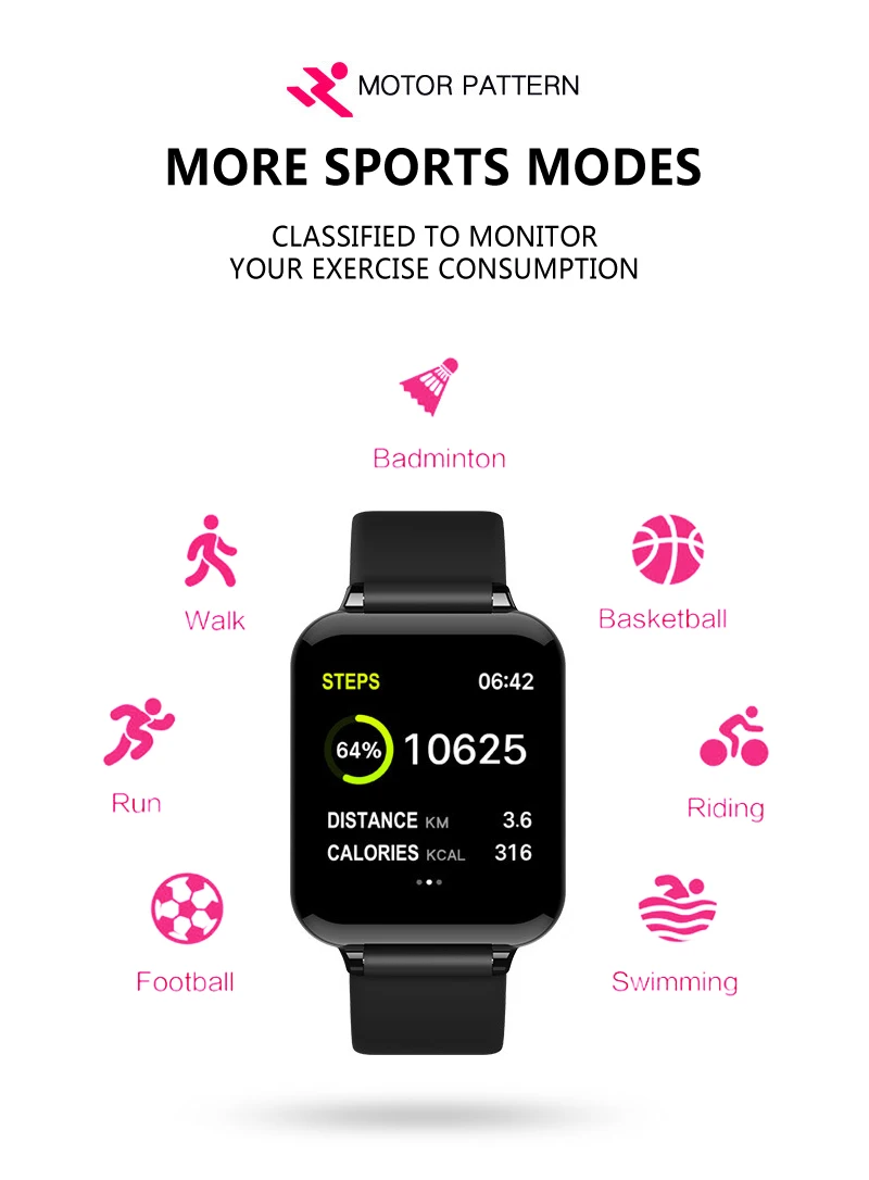 B57 умные часы водонепроницаемые спортивные для apple watch iphone ios android
