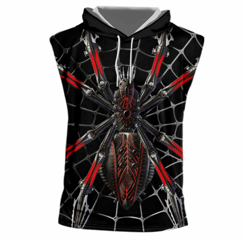 Крутая Механическая Мужская майка с 3d принтом паука мужская капюшоном толстовка