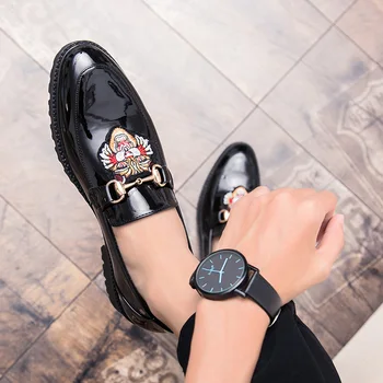 

Fashion Pointed Toe business Dress Shoes Men Loafers Leather Oxford Shoes for Men Formal Mariage slip on Wedding party Shoes