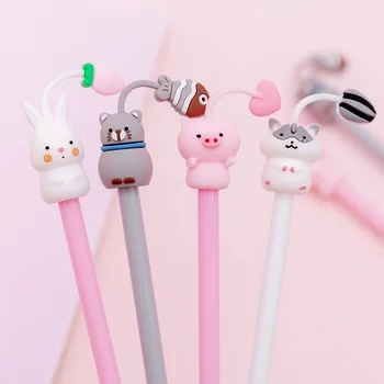 

New Soft Cartoon animal cat pet student gel pen kawaii stationery writing pens canetas material escolar office school supplies
