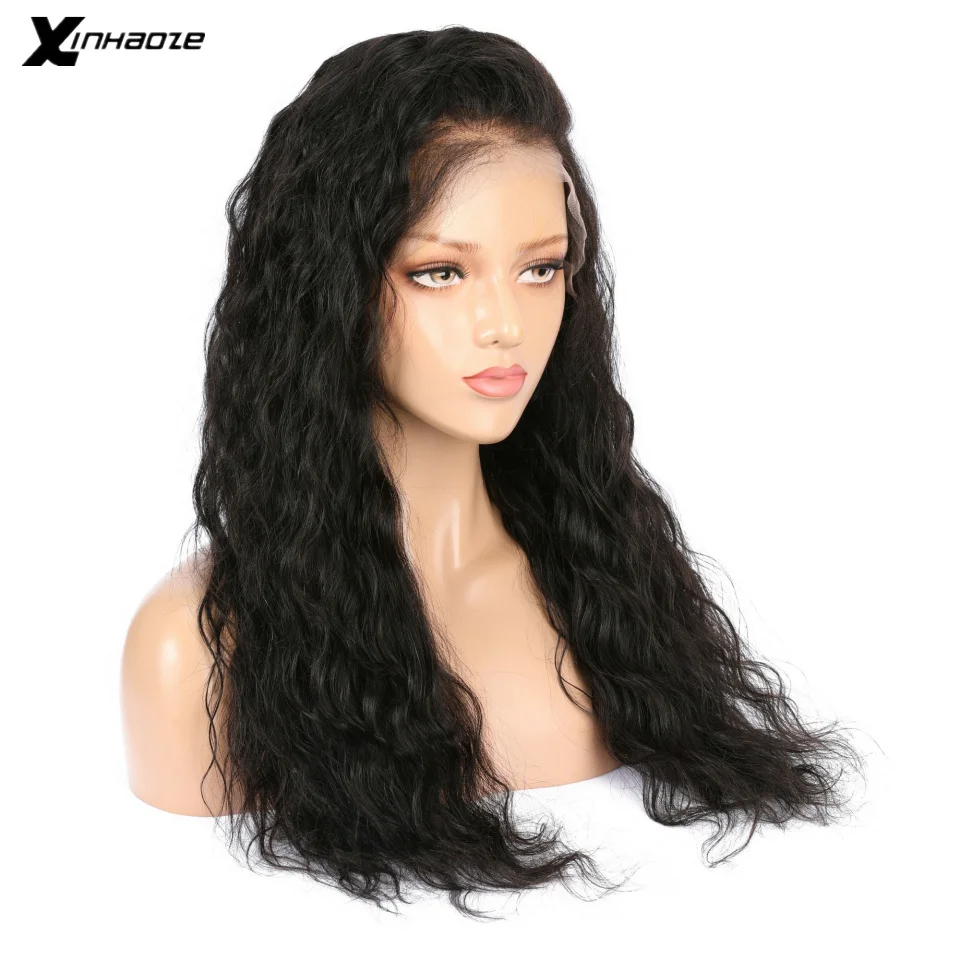 Xinhaoze, парики из натуральных волос на кружеве, предварительно выщипанные волнистые волосы, 150%, 180%, бразильские волнистые волосы, 13*6, парики на кружеве