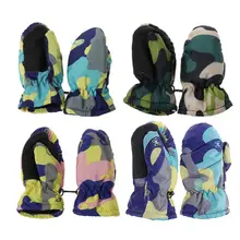 Детские зимние водонепроницаемые теплые варежки для мальчиков и девочек, детские лыжные перчатки для улицы