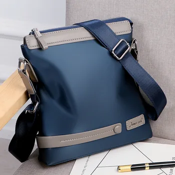 

Luxury Brand Men Business Messenger Bag for Man Oxford Casual Small Shoulder Bag Male Blue Waterproof Nylon Stripe Crossbody Bag
