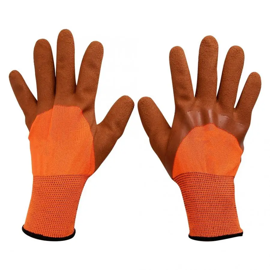 Защитные перчатки с поролоновым покрытием защитные дышащие нейлоновые безопасные рабочие Нескользящие водонепроницаемые перчатки - Цвет: D