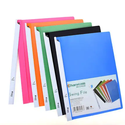 10PCS Creative Office File Cover A4 Paper File Organizer Report Cover Rotation Slide Grip Clip Folder