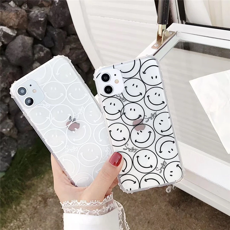 Cartoon cute smiley face for iPhone case soft cover 11 Pro max 7 8 Plus XS MAX XR Transparent protection new |