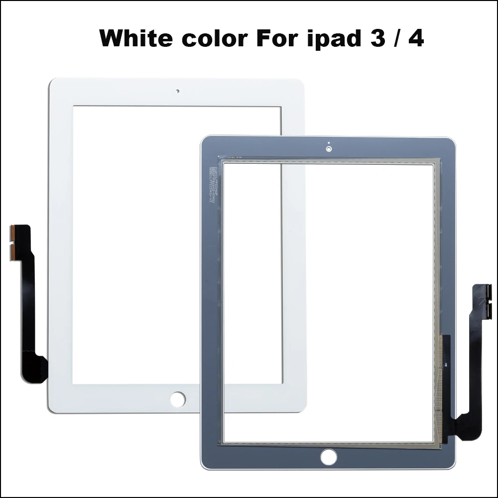 Touch screen panel Ipad touch screen glass panel Ipad touch screen panel Ipad touch screen glass Touch Screen For iPad 3/4 A1416 A1430 A1403 A1458 Digitizer Sensor Glass Panel With Middle Frame+Tools+Tempered Glass+Adhesive 1Pcs