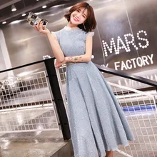 Банкетное вечернее платье для женщин стиль благородное элегантное короткое-рост годовые общие вечерние платья средней длины