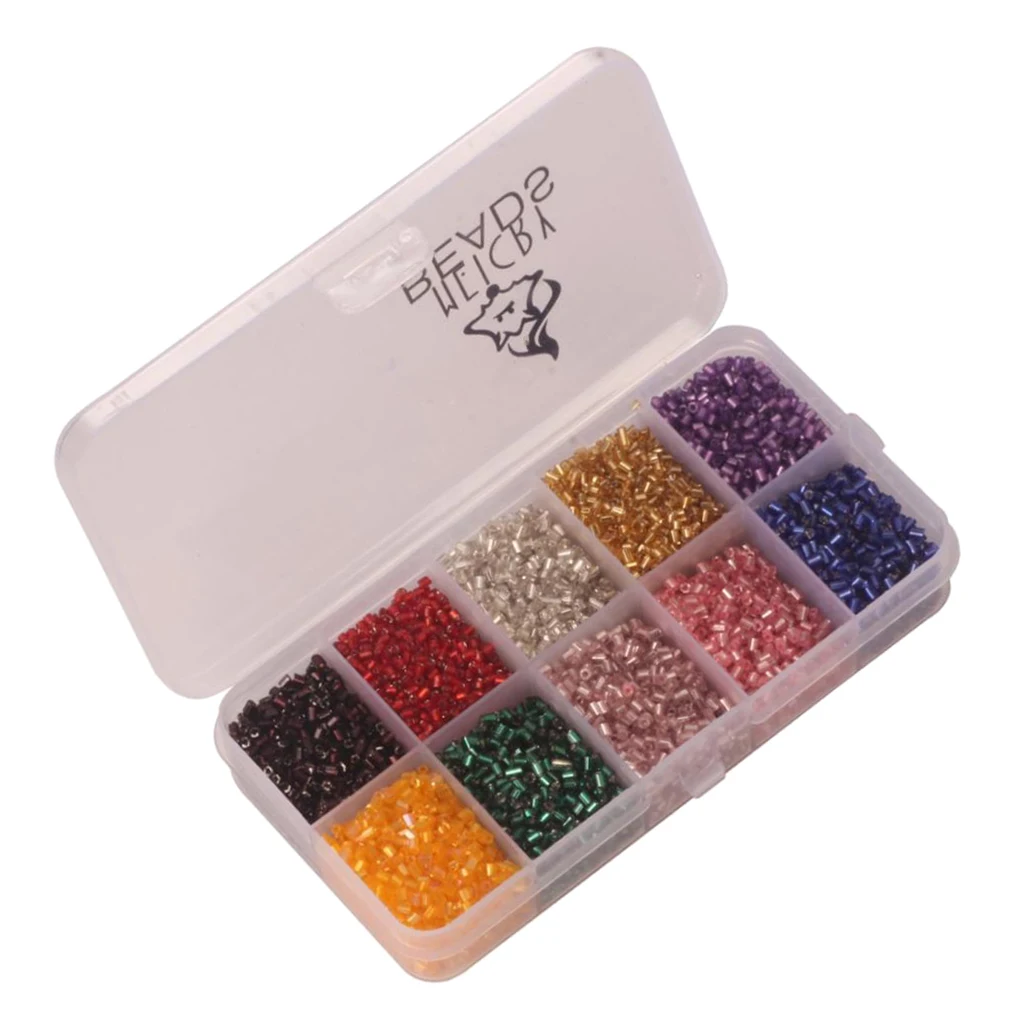 

2500x Small Glass Seed Beads Loose Spacer Tube Beads DIY Necklace
