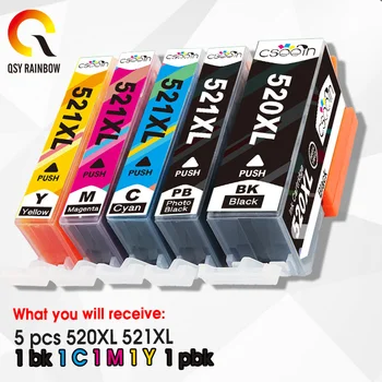 

5pcs Ink Cartridges PGI 520 CLI 521 for Canon PIXMA iP3600 4600 4700 MP 540 550 560 620 630 640 980 MX860 Printer with chip