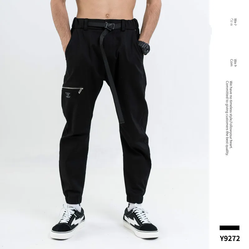 

Original 2019 Autumn and Winter New Men's Clothing Simple Zipper Pocket Men's Casual Pants Small Feet Pants Trousers