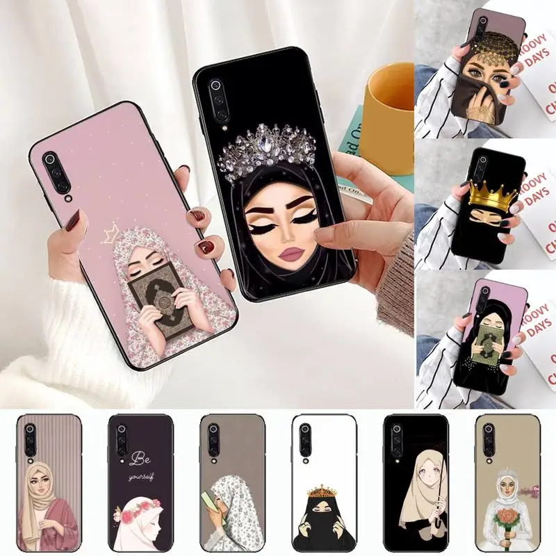 

Muslim Islamic Arabic Hijab Face Gril Phone Case For Xiaomi Redmi note 4 4X 8T 9 9s 10 K20 K30 cc9 9t pro lite max