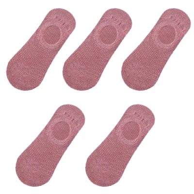 5 Pairs Woman Silicone Non-slip Invisible Socks Summer  Cotton Ankle Solid Color Boat Women's Slippers 35-40EUR Short Socks Lot 1