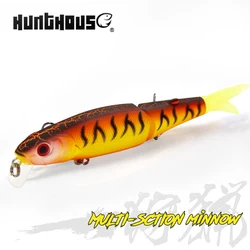 Hunthouse Magalllon Minnow Lure 90mm 7.4g Jointed Bait With Diving Pike Fishing Lure Soft Tail Swimbait Wobblers