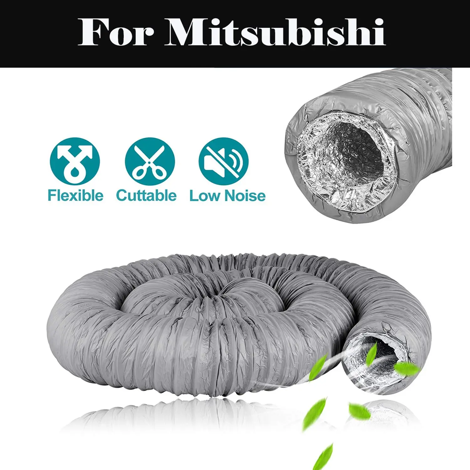 

1.2 2.5 5M Extractor Fan Air Conditioner Ventilation Pipe For Mitsubishi SRK52-HE-2 MS-E36VC MSY-GE24VA SRK 13 YL-S