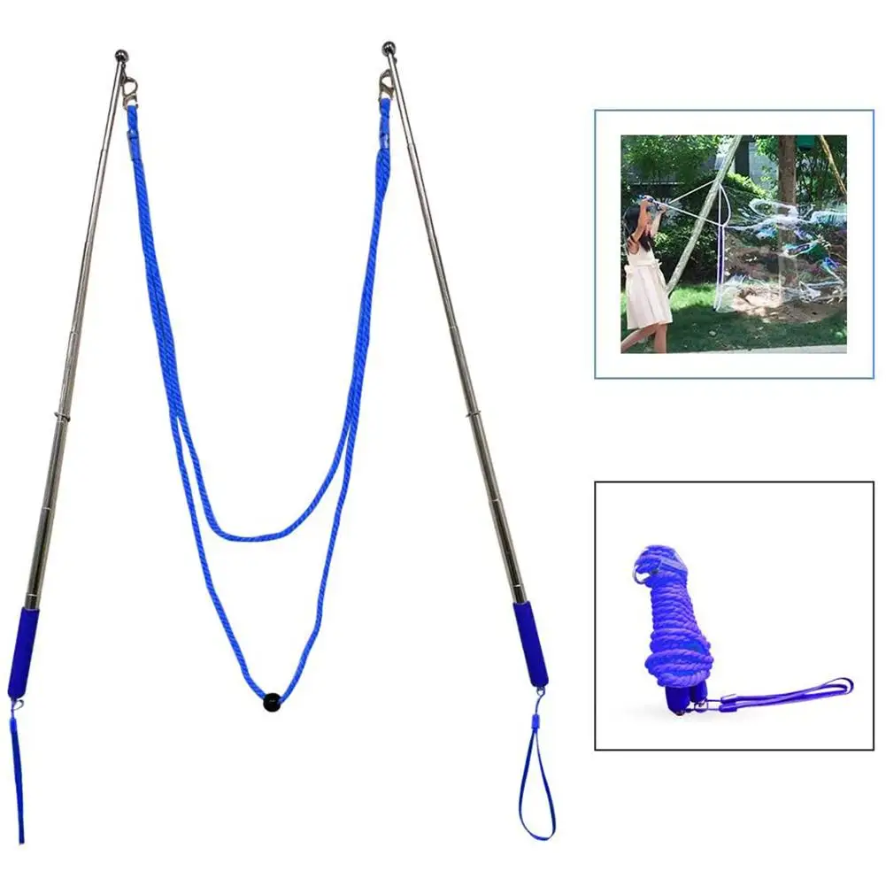 

2020 New High Quality Bubble Wand With Rope Stainless Steel Easy Carrying For Bubble Stick Performance Props Party Summer Toy