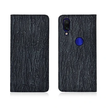 

Luxury Bark Pattern Genuine Leather Magnetic Flip Phone Case For Xiaomi Redmi Note 7/Redmi Note 7 Pro Phone Cover Card Slot Capa