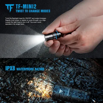 

MINI2 USB Charging LED Flashlight 220LM EDC Keychain Screw Rechargeable 10180 Lithium Battery Torch IPX8 Waterproof Flashlight