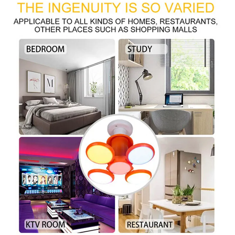 LED Folding Football UFO Bulb High Brightness 30W Night Light for Indoors School Warehouse Lighting Lanterna 40DEC0611