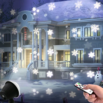

Projector light Christmas New Year LED Stage Light Outdoor Party Garden Landscape Lamp Waterproof Moving Snowflake Laser light